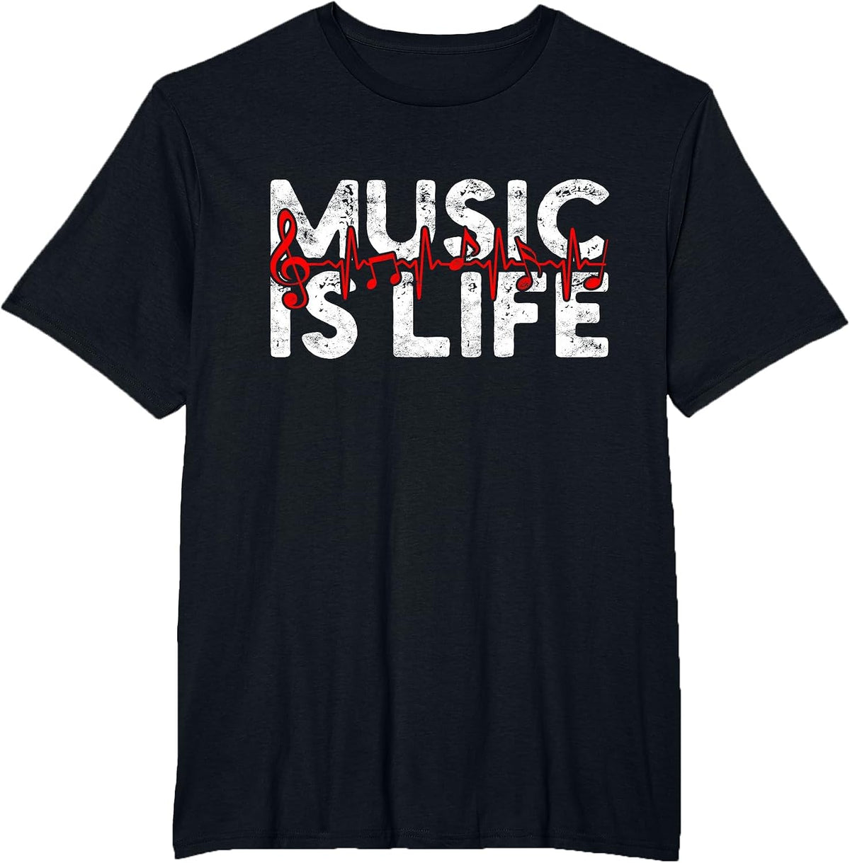 Music is Life T-Shirt - Black