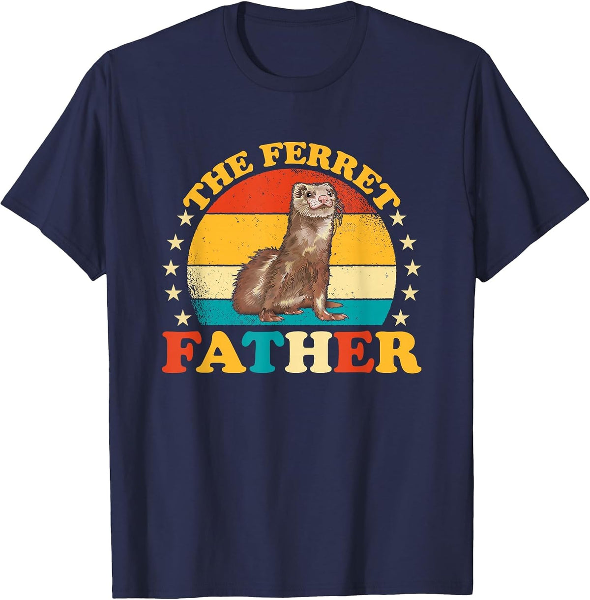 The Ferret Father - Coolest Ferret Dad Ever T-Shirt - Navy Blue