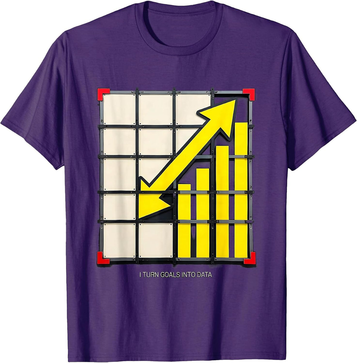 I Turn Goals Into Data Stencil Graphic Special Education T-Shirt - Purple