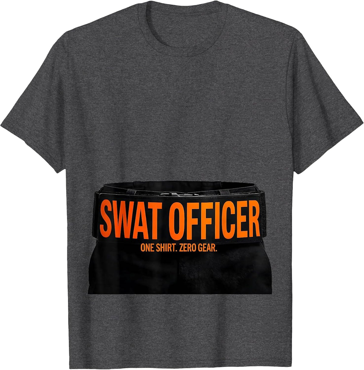 Men's SWAT Officer One Shirt Zero Gear Police Costume Halloween T-Shirt - Dark Heather Grey