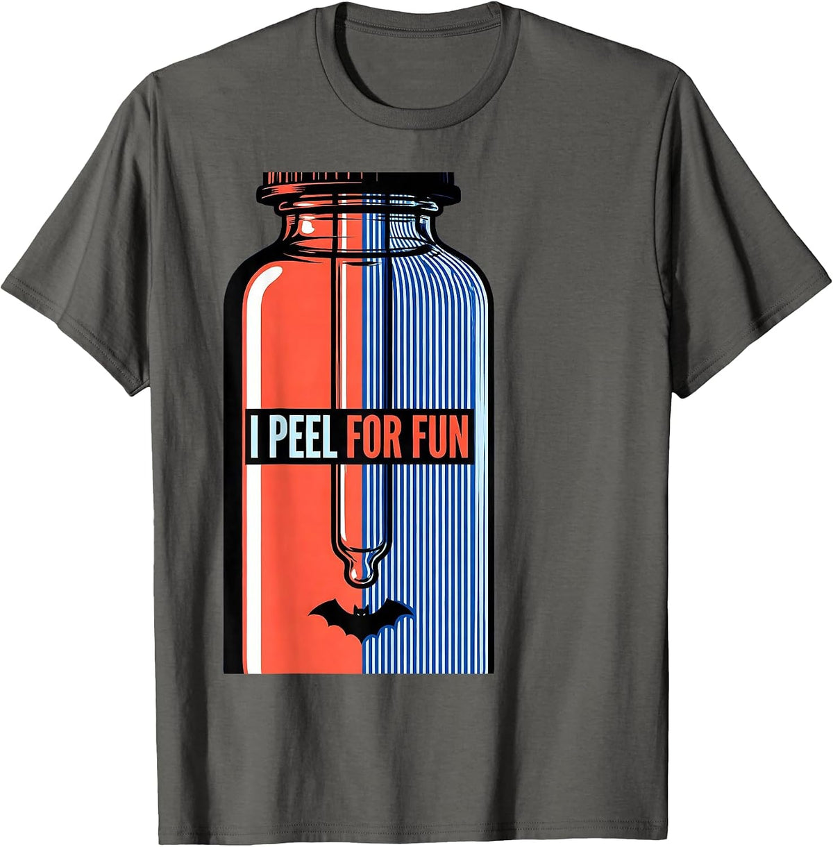 Men's I Peel For Fun Split Glam Dermatology Halloween Humor T-Shirt - Asphalt Grey