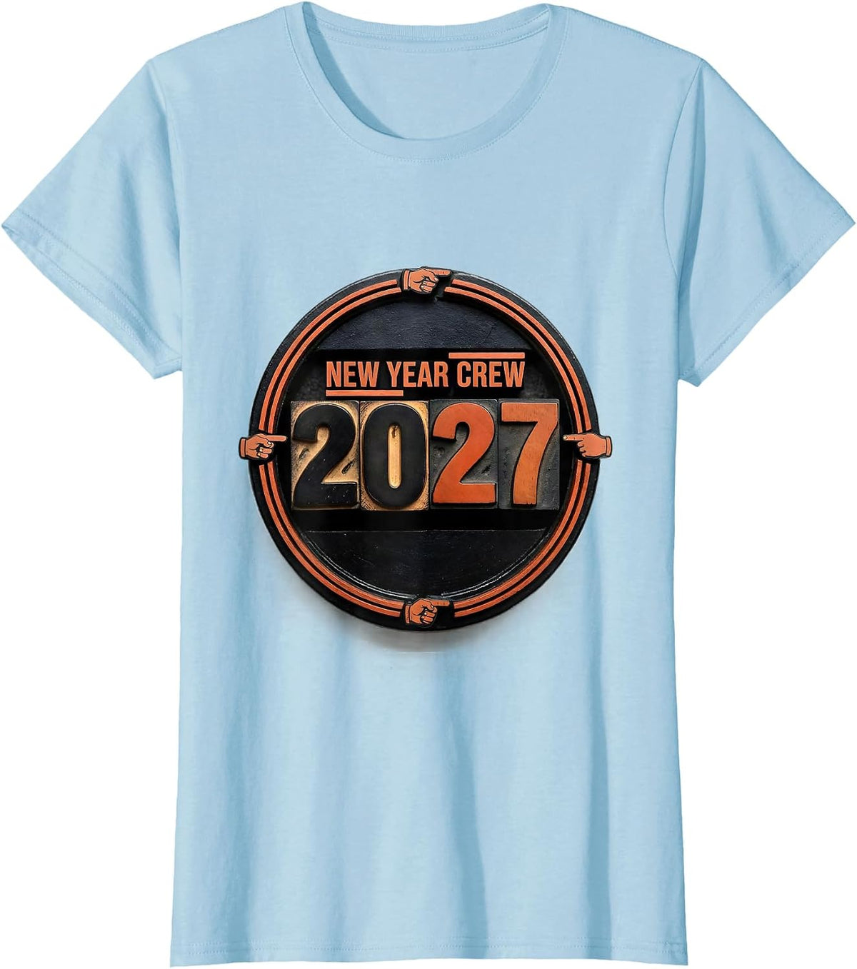 Women's New Year Crew 2027 Party Host Family Matching Celebration T-Shirt - Baby Blue