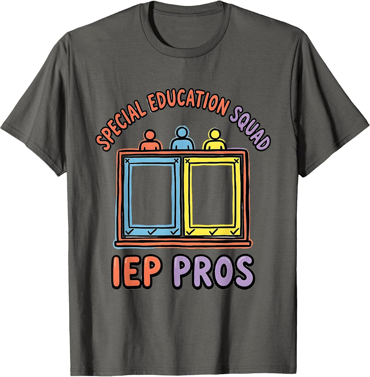 Men's Special Education Squad IEP Pros Teacher Appreciation T-Shirt - Asphalt Grey