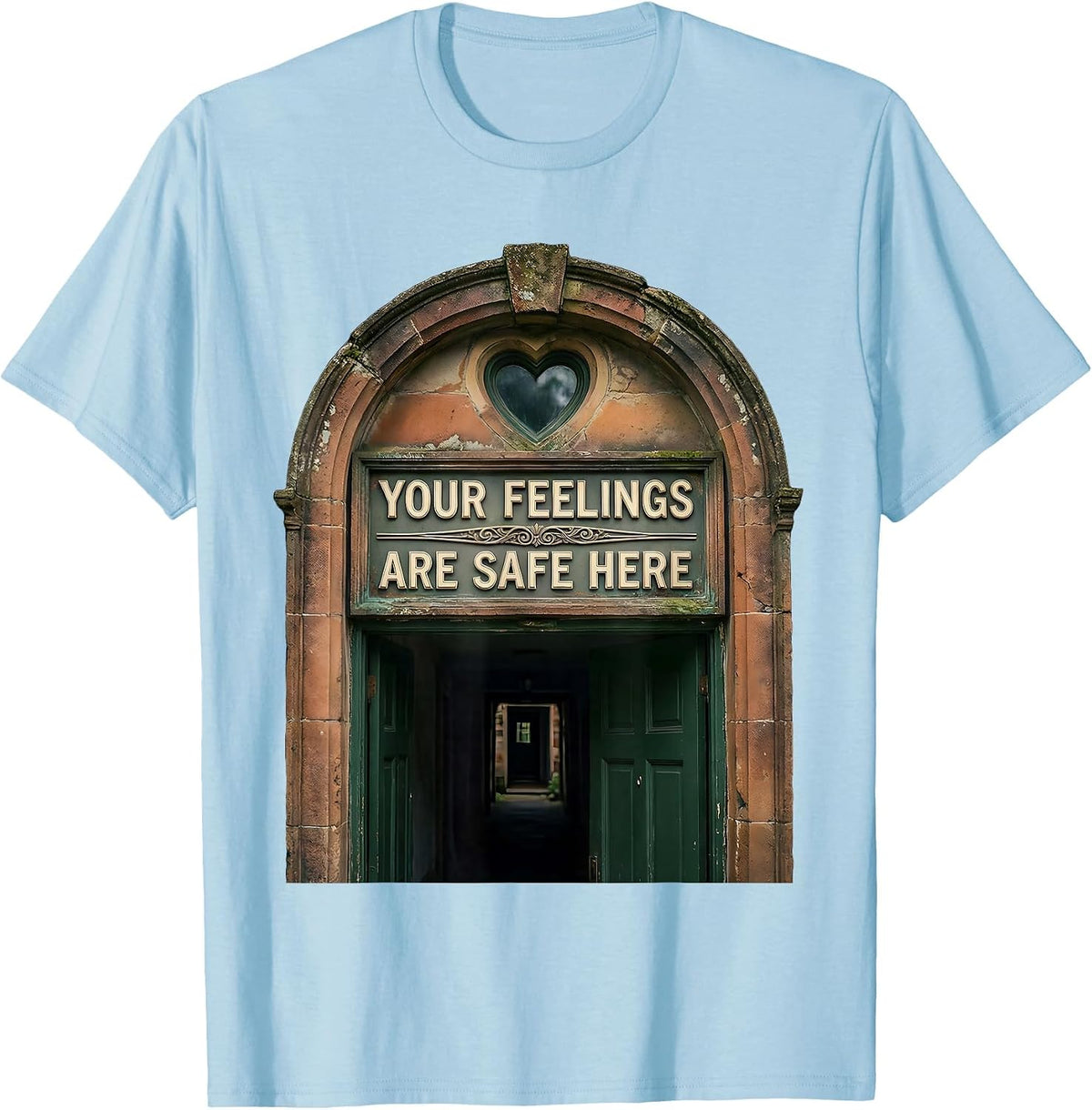 Men's Your Feelings Are Safe Here Vintage Mental Health Counselor T-Shirt - Baby Blue