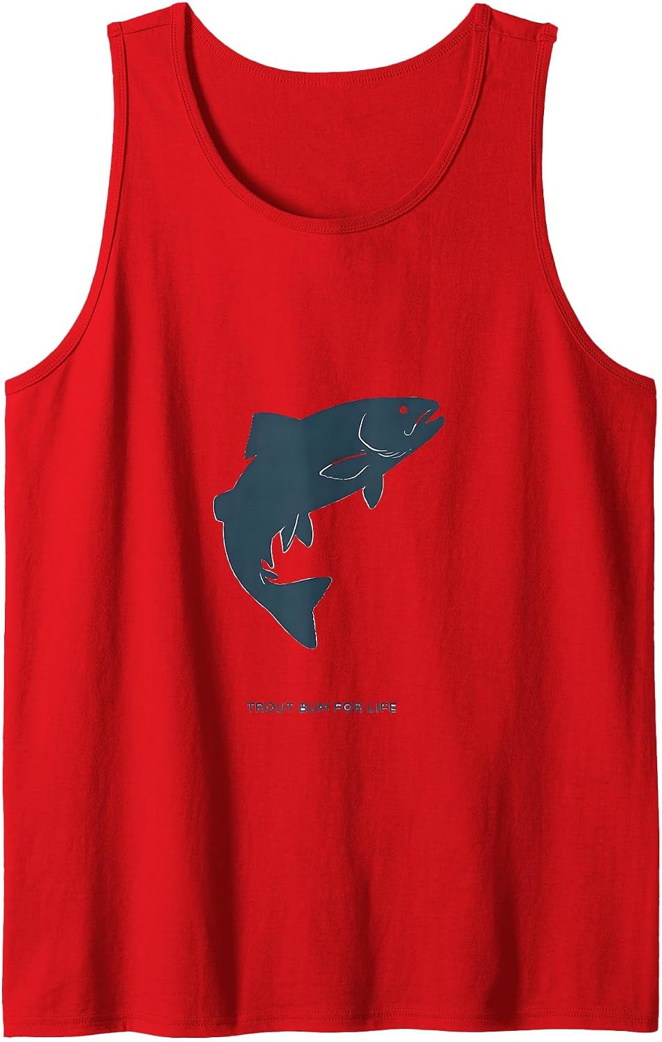 Trout Bum For Life Fly Fishing Design Tank Top - Red
