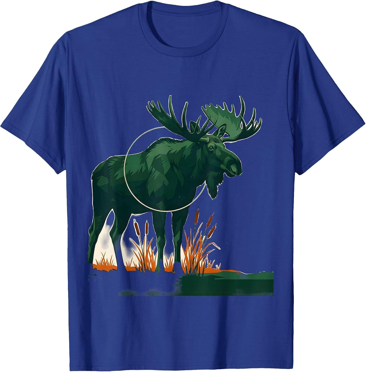 Moose Silhouette Nature Outdoor Hunting Wildlife T-Shirt - Royal Blue