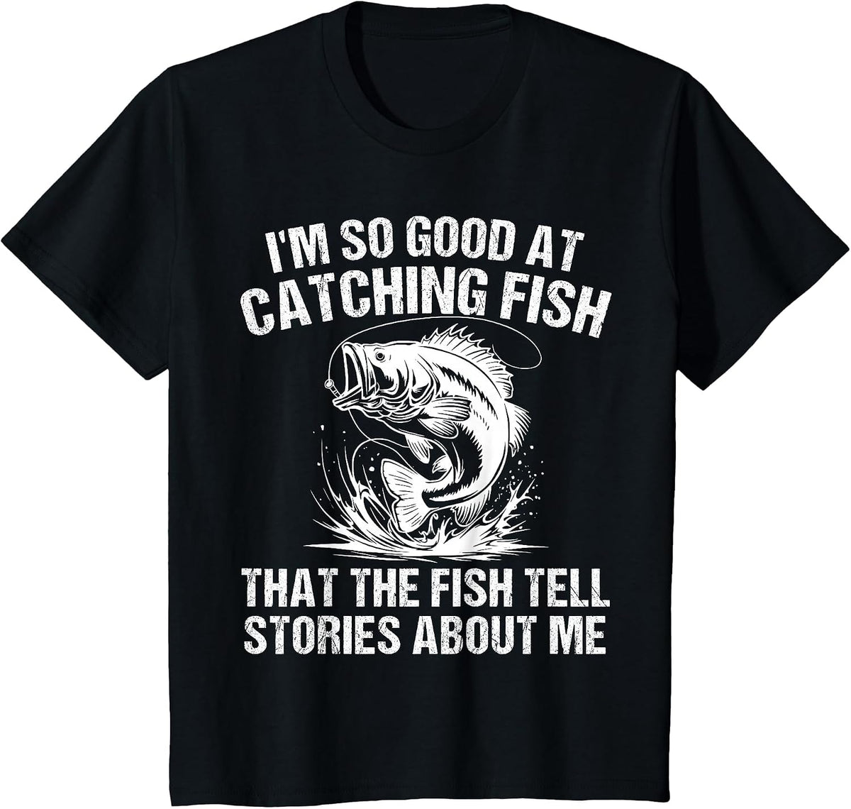 Bass Fishing Fisherman Funny Fisherman Catch Fish T-Shirt - Black
