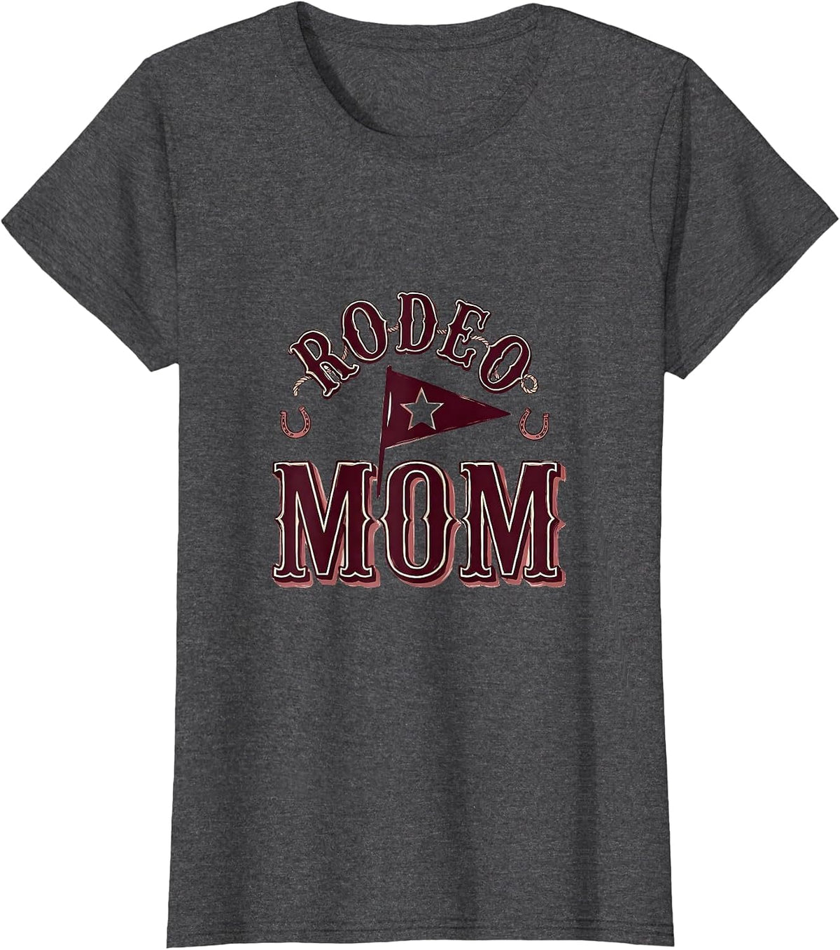 Women's Rodeo Mom Cute Sentimental Family Matching Birthday Party T-Shirt - Dark Heather Grey