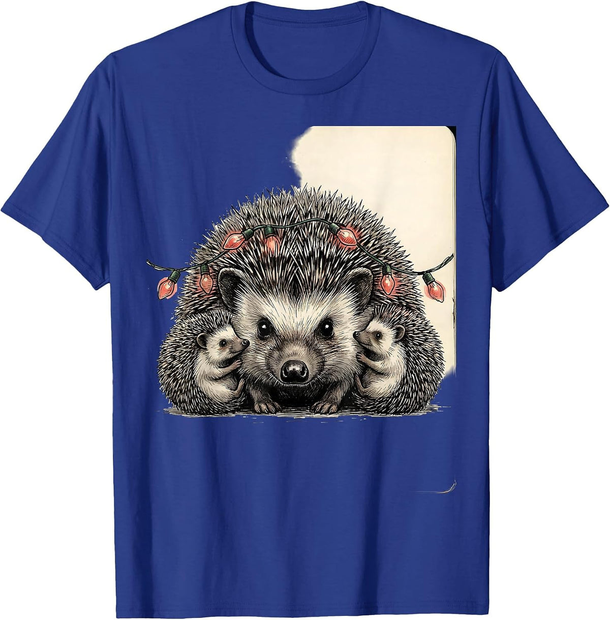 Men's Hedgehog Family Cute Christmas Animal Lover Holiday T-Shirt - Royal Blue
