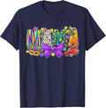 Mardi Gras Mama Coquette Bow Fat Tuesday Louisiana T-Shirt - Navy Blue
