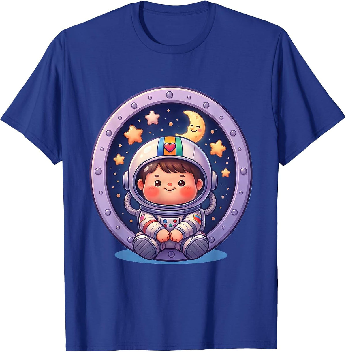 Men's Down Syndrome Awareness Child Astronaut Stars T-Shirt - Royal Blue