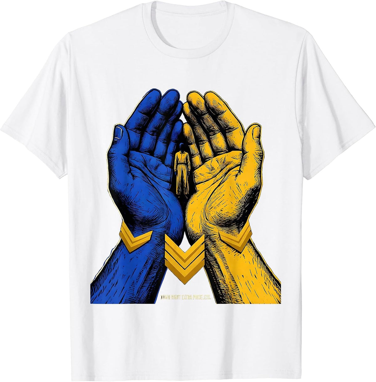 Men's Down Right Extra Priceless Linocut Down Syndrome Awareness T-Shirt - White