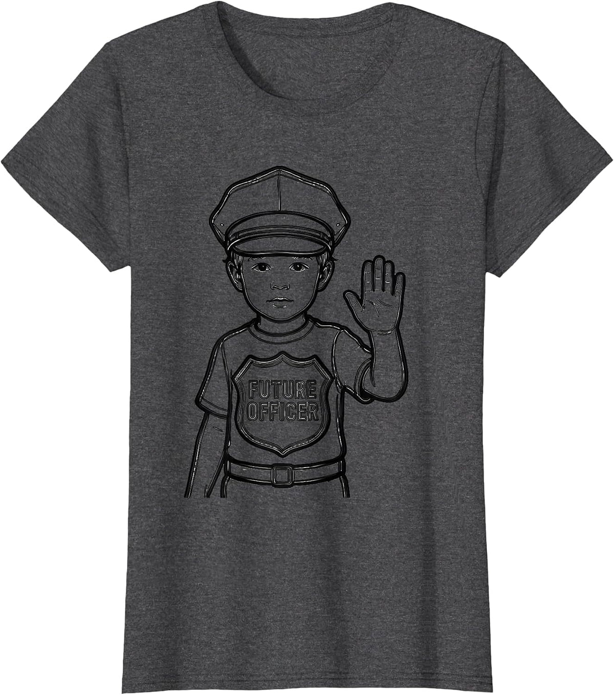 Women's Future Officer Police Costume Halloween Role Play Youth T-Shirt - Dark Heather Grey