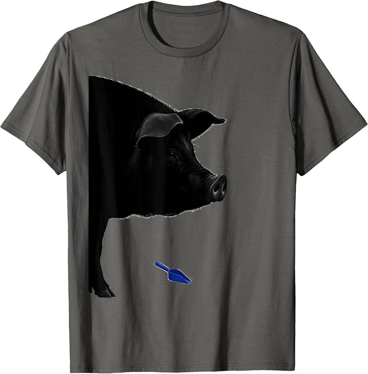Men's Monumental Pet Pig Silhouette Funny Guinea Pig Lover T-Shirt - Asphalt Grey