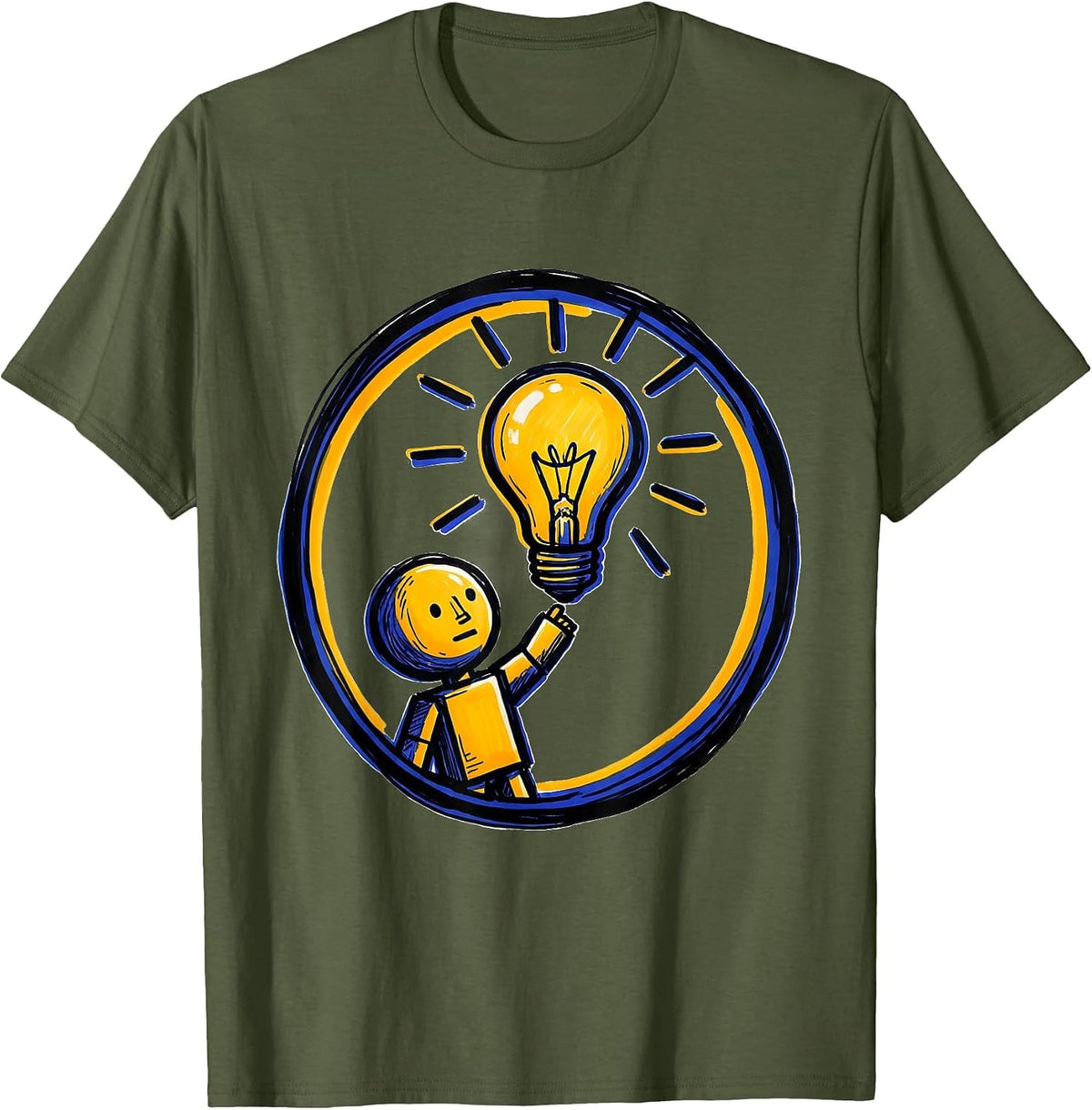 Special Education Teacher Lightbulb Moment Gift T-Shirt - Olive Green