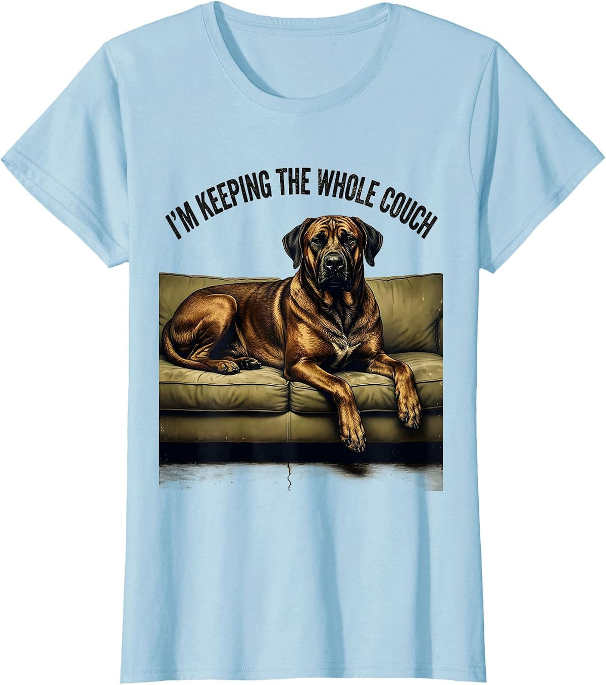 Women's I’m Keeping The Whole Couch Vintage Rhodesian Ridgeback Dog T-Shirt - Baby Blue