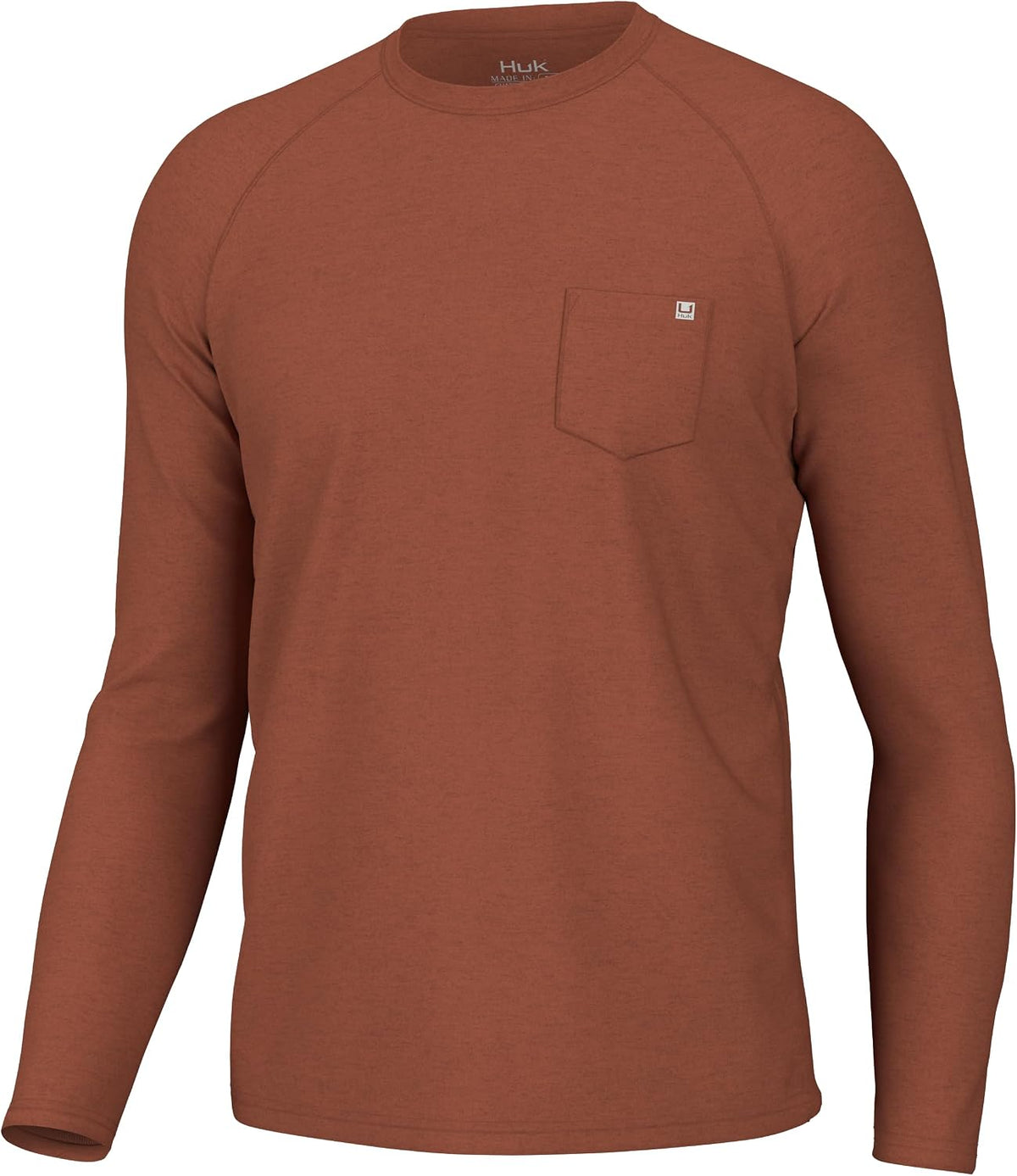 HUK Men's Waypoint Long Sleeve Shirt, Performance Fishing Tee for Men - Baked Clay