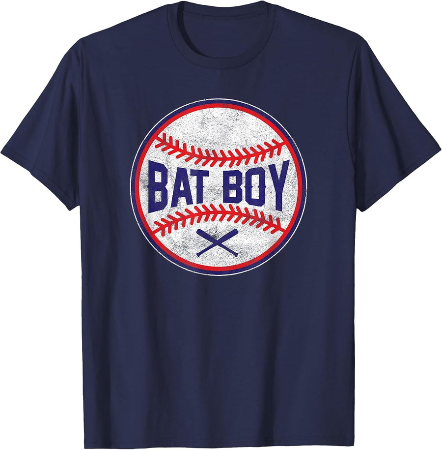BAT BOY Baseball Positions Team Designer Shirts T-Shirt - Navy Blue
