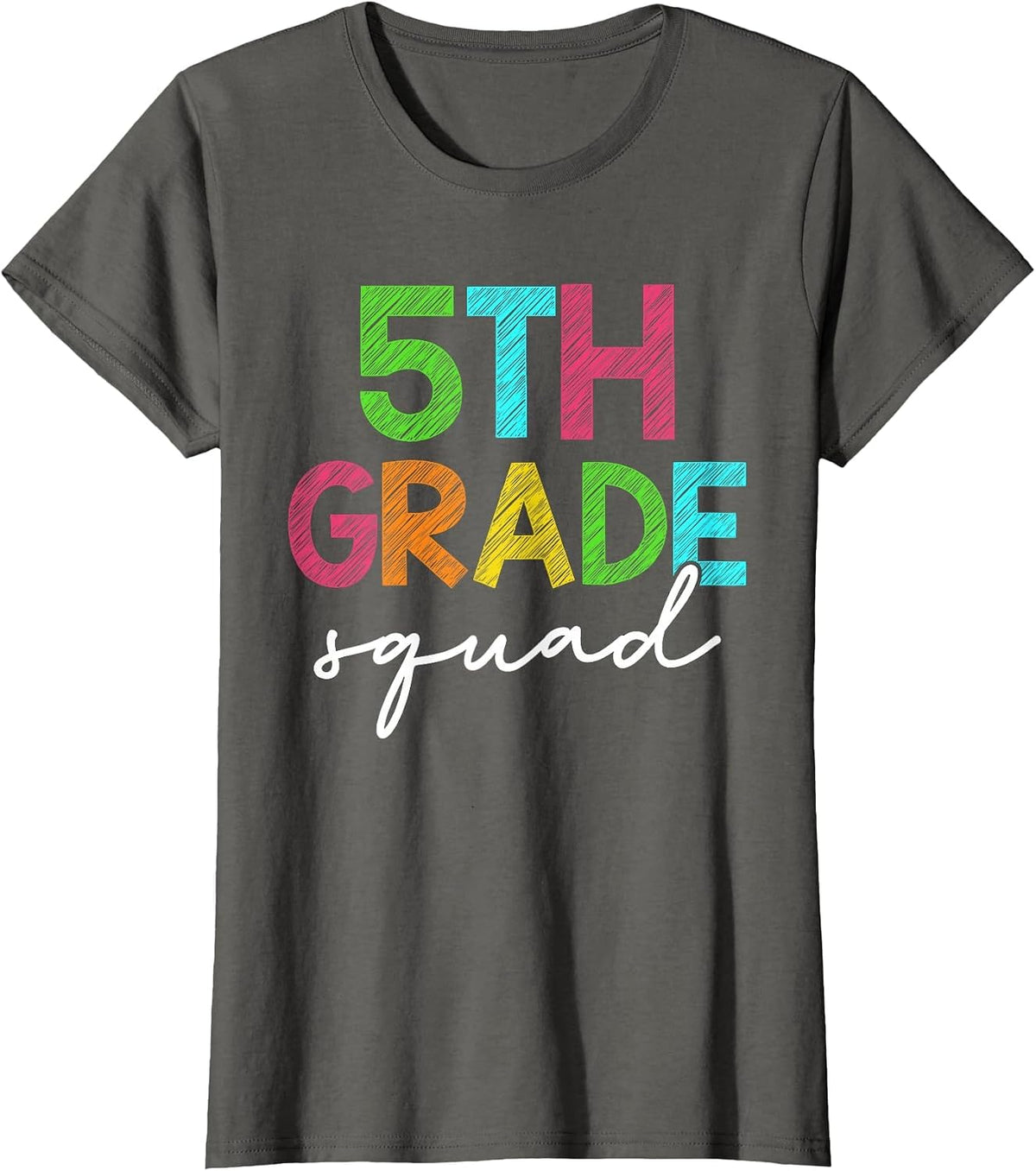 5th Grade Squad Fifth Grade Teacher Crew Back to School T-Shirt - Asphalt Grey