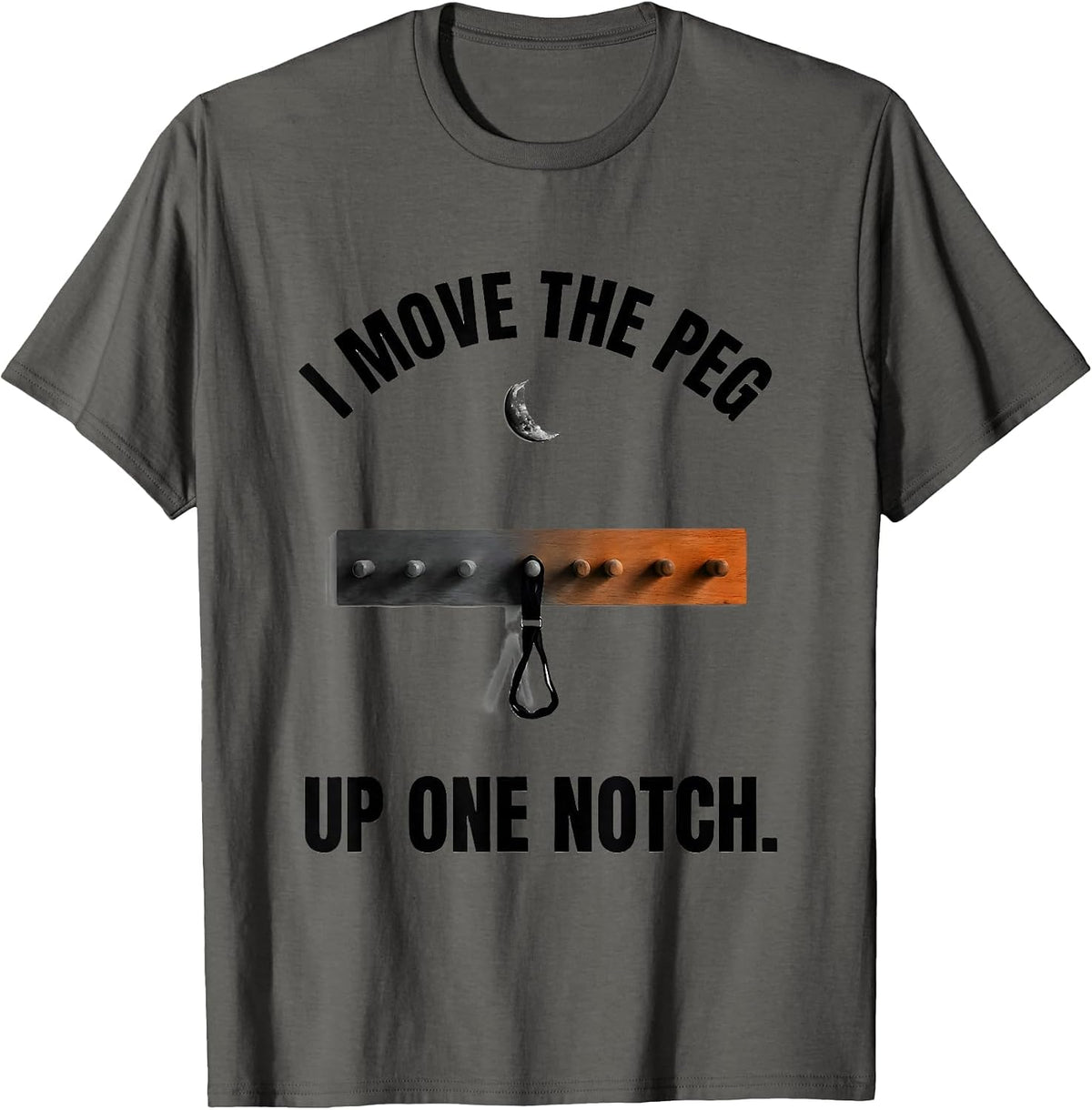 Men's I Move The Peg Up One Notch Funny Physical Therapy Halloween T-Shirt - Asphalt Grey