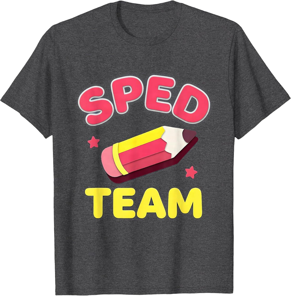 SPED Team Funny Teacher Crew Back To School First Day T-Shirt - Dark Heather Grey