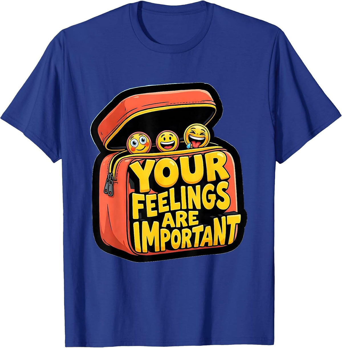 Your Feelings Are Important Cartoon Mental Health Counselor T-Shirt - Royal Blue
