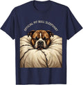 Official Pit Bull Sleepshirt Cute Dog Owner Novelty T-Shirt - Navy Blue