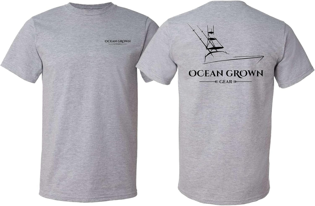 Ocean Grown Sportfisher Fishing T-Shirt - Gray