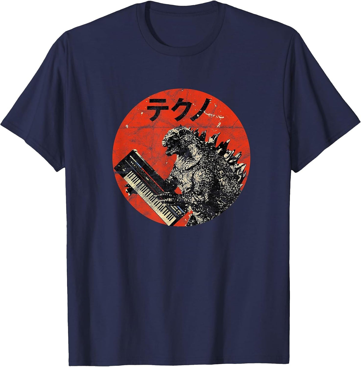 Synthesizer Analogue Japanese Synth Monster Retro Gear Vintage Tees T Shirts - Navy Blue