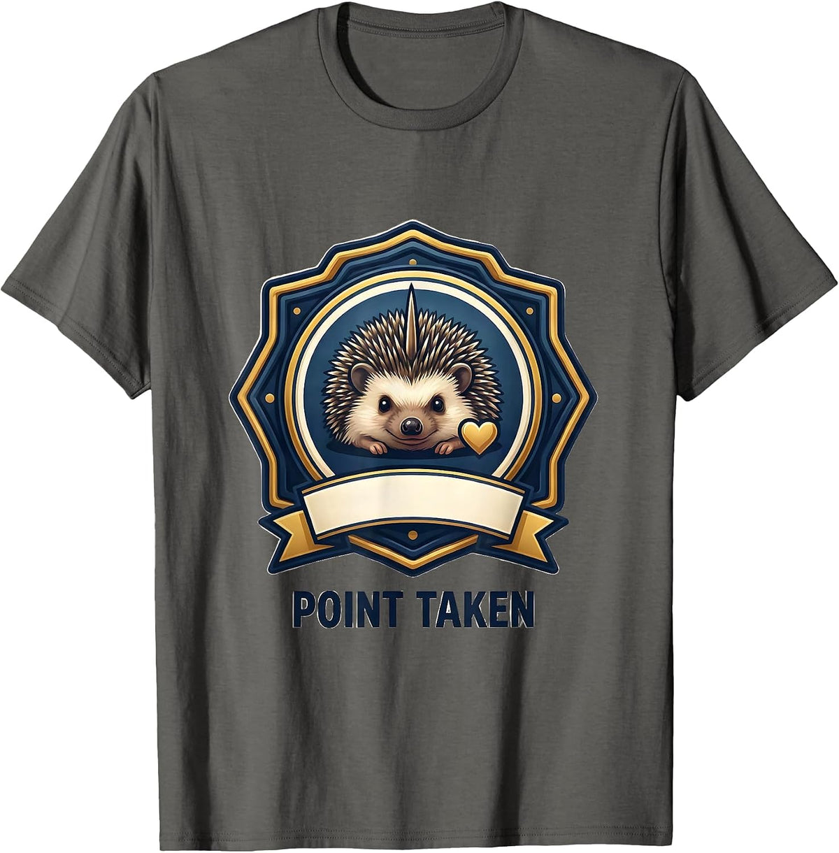 Point Taken Cute Hedgehog Lover Whimsical Humor Christmas T-Shirt - Asphalt Grey