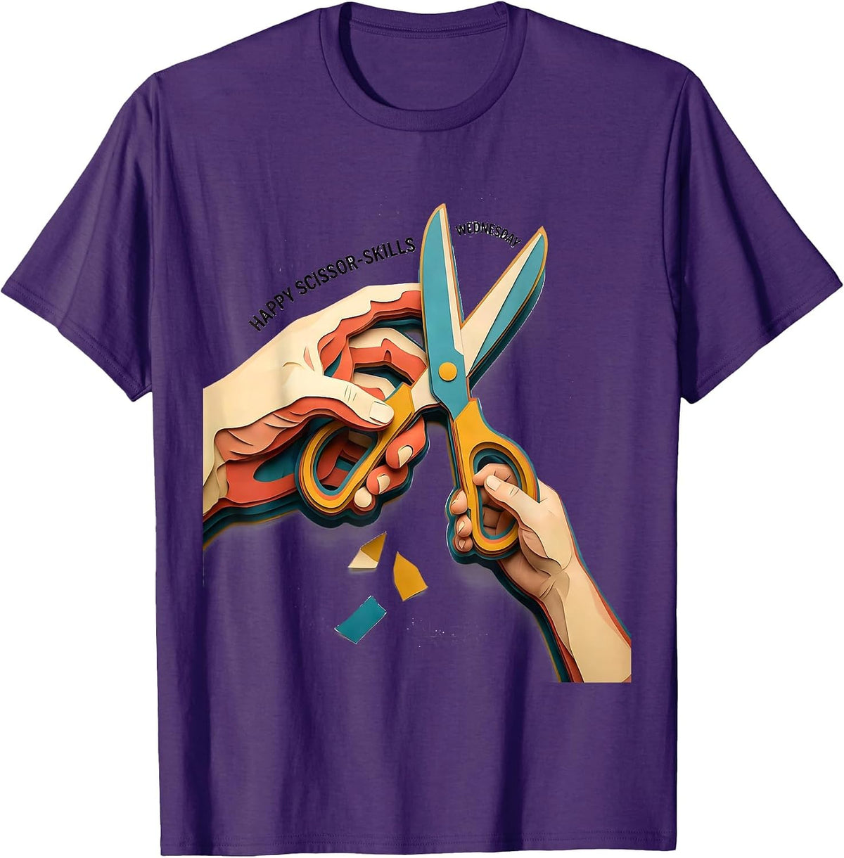 Men's Happy Scissor-Skills Wednesday Occupational Therapy OT T-Shirt - Purple