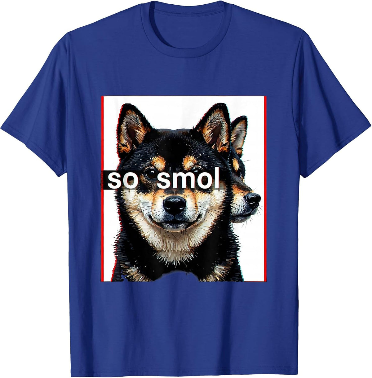 Men's so smol Kawaii Shiba Inu Dog Lover Meme Humor T-Shirt - Royal Blue