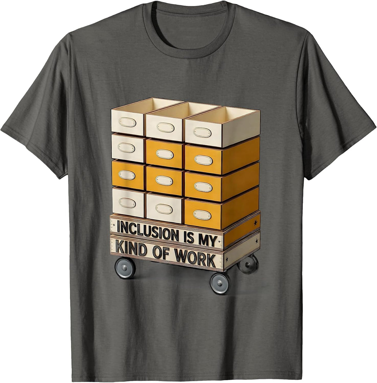 Men's Inclusion Is My Kind Of Work Inspirational Special Education T-Shirt - Asphalt Grey