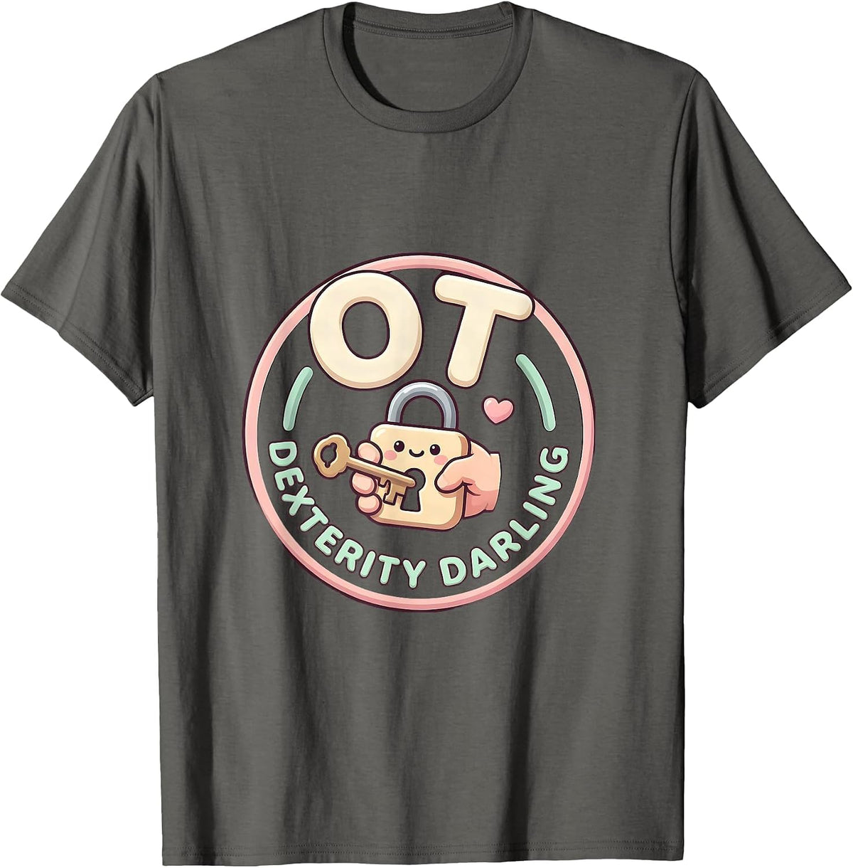 OT Dexterity Darling Cute Kawaii Occupational Therapy Gift T-Shirt - Asphalt Grey