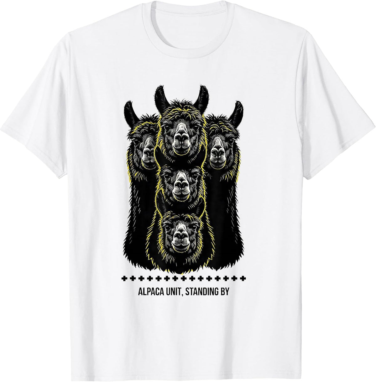 Men's Alpaca Unit Standing By Funny Alpaca Squad Humor T-Shirt - White