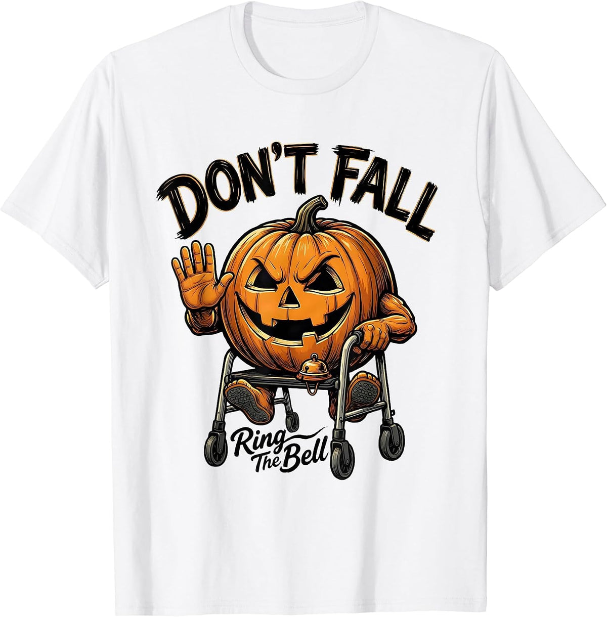 Men's Don't Fall Ring The Bell Funny Nurse Physical Therapy T-Shirt - White