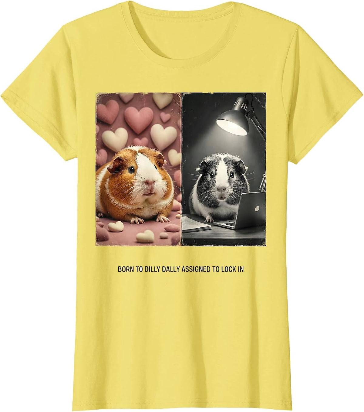 Born To Dilly Dally Assigned To Lock In Vintage T-Shirt - Lemon Yellow