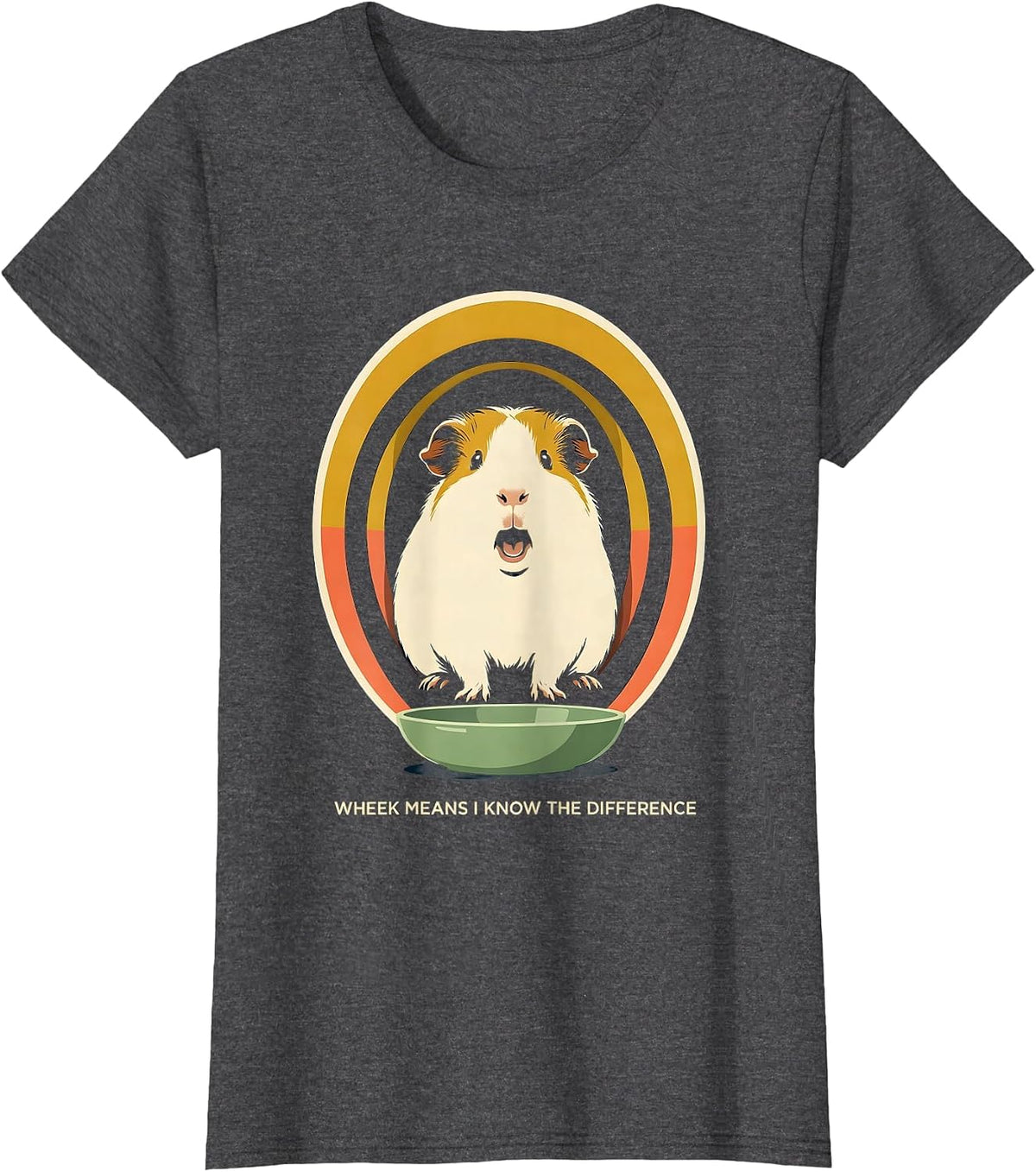Women's Wheek Means I Know The Difference Funny Guinea Pig Lover Pet T-Shirt - Dark Heather Grey