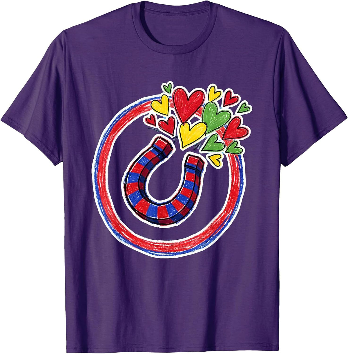 Rizz Em With The Tism Magnetic Hearts Tee T-Shirt - Purple