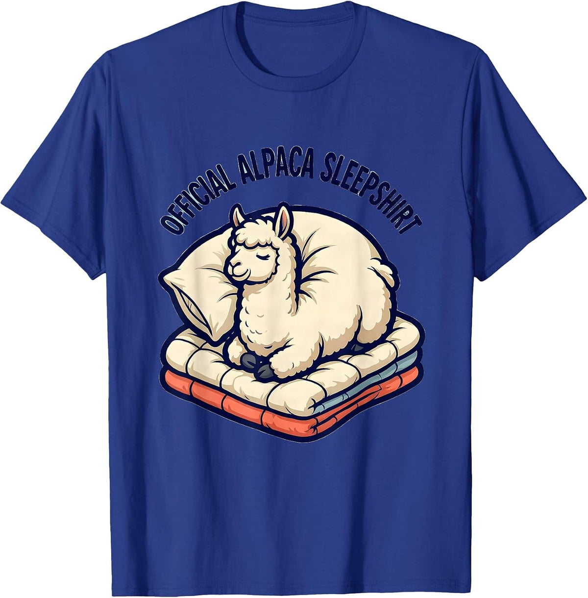 Official Alpaca Sleepshirt Cute Cartoon Animal Lover Gift T-Shirt - Royal Blue