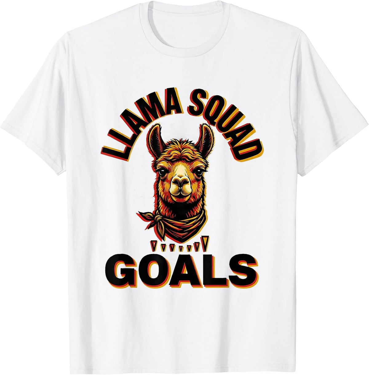 Men's Llama Squad Goals Funny Llama Lover Group Novelty T-Shirt - White