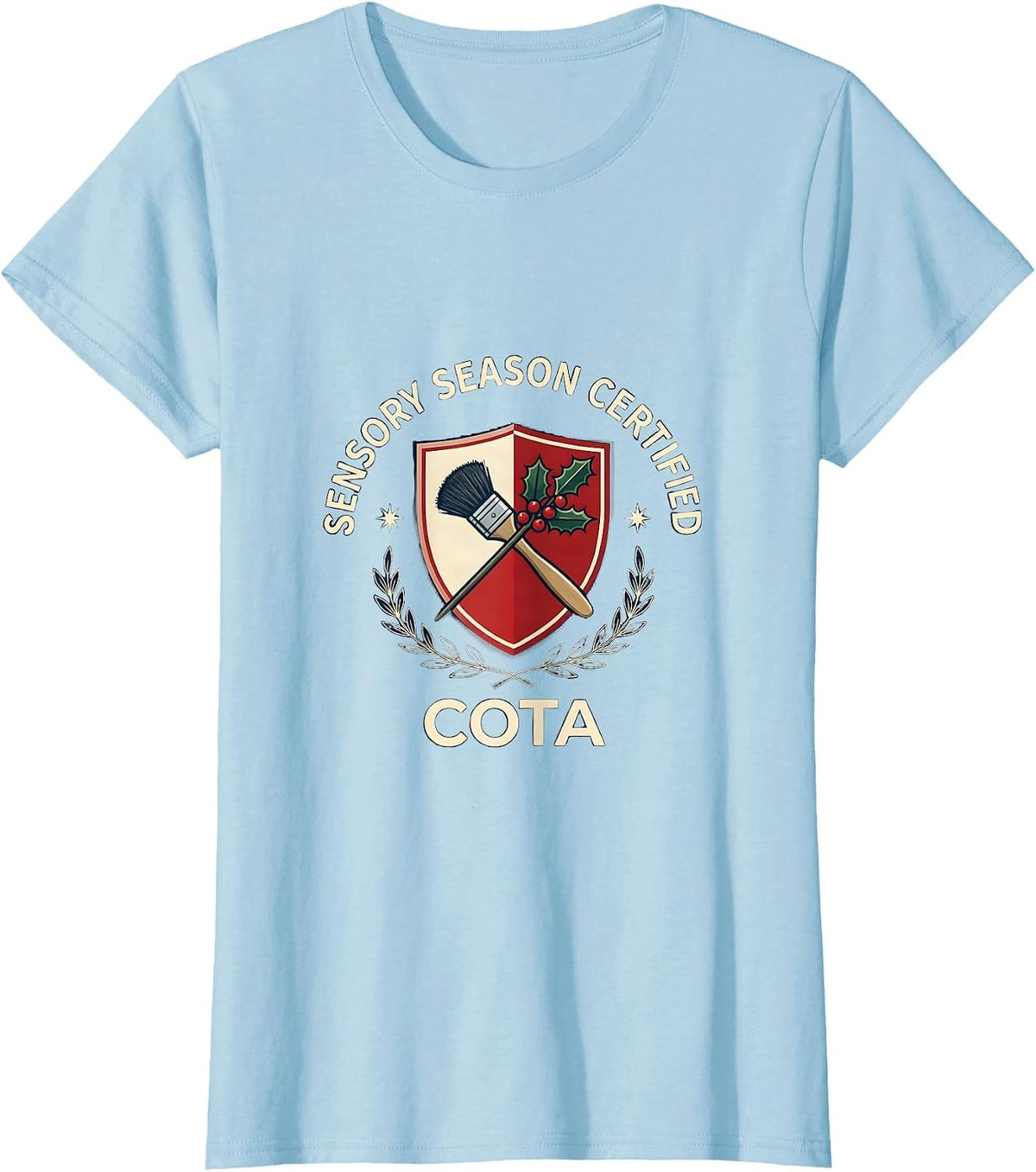 Women's Sensory Season Certified, COTA Occupational Therapist T-Shirt - Baby Blue