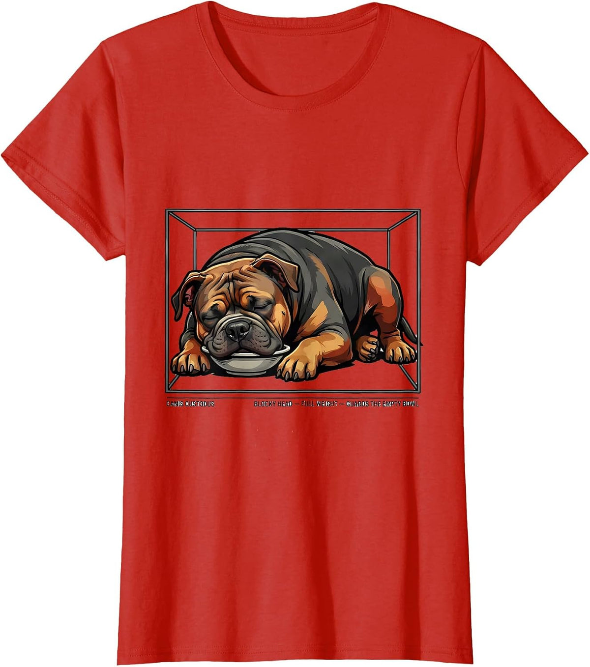 Women's Canis Custodus Pitbull Dog Mom Humor T-Shirt - Red
