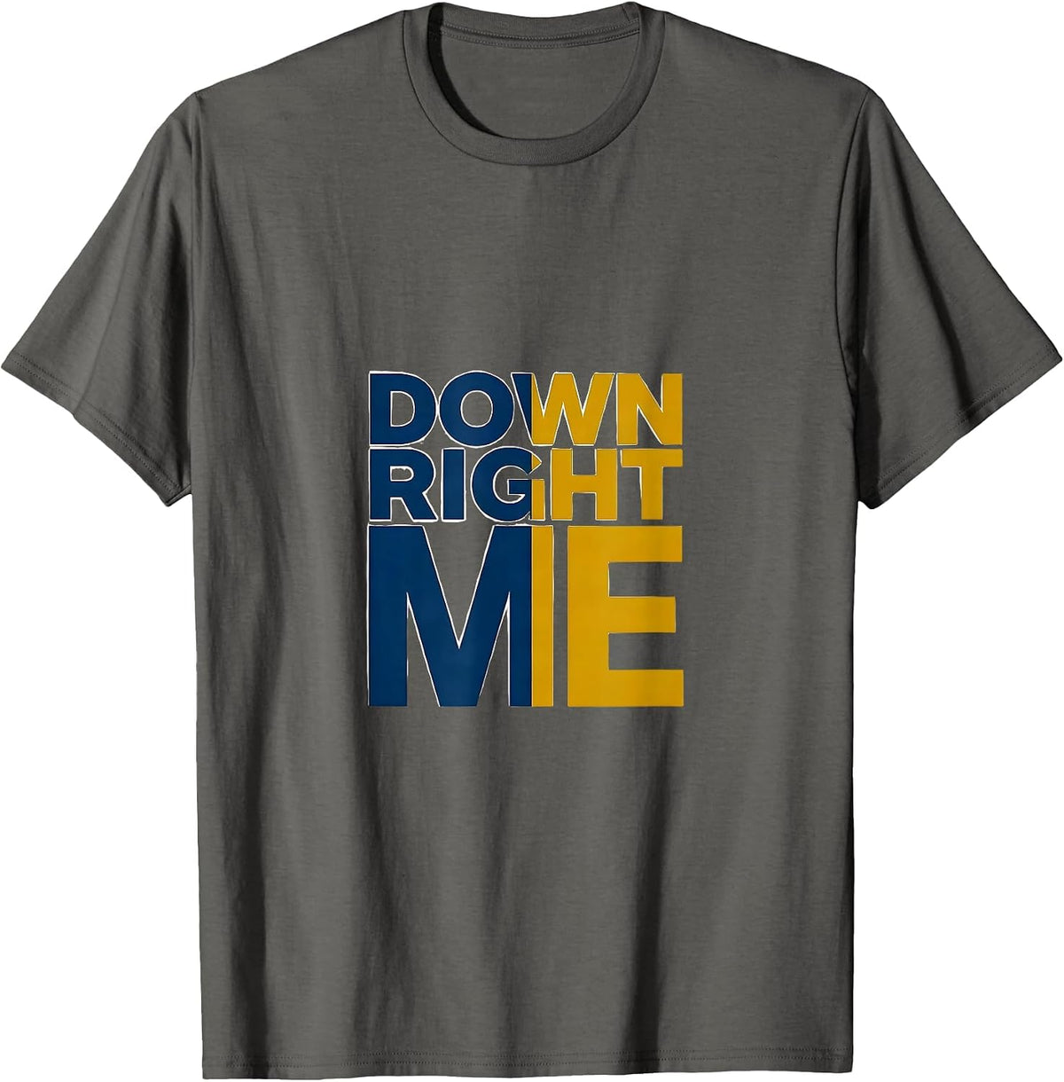 Down Right Me Minimalist Down Syndrome Awareness Family T-Shirt - Asphalt Grey