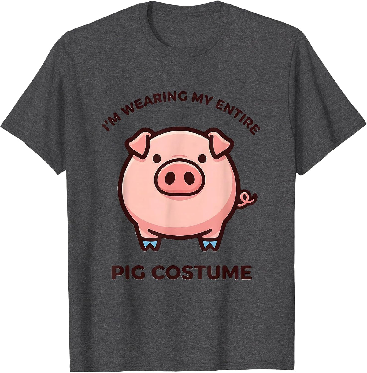 I’m Wearing My Entire Pig Costume Cute Kawaii Pig Lover T-Shirt - Dark Heather Grey