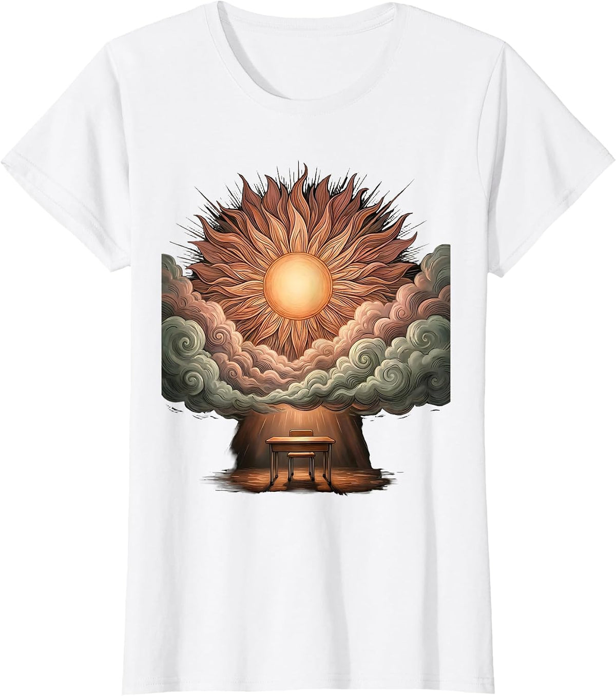 Women's SPED Teacher Sun Breaking Through Storm Clouds T-Shirt - White