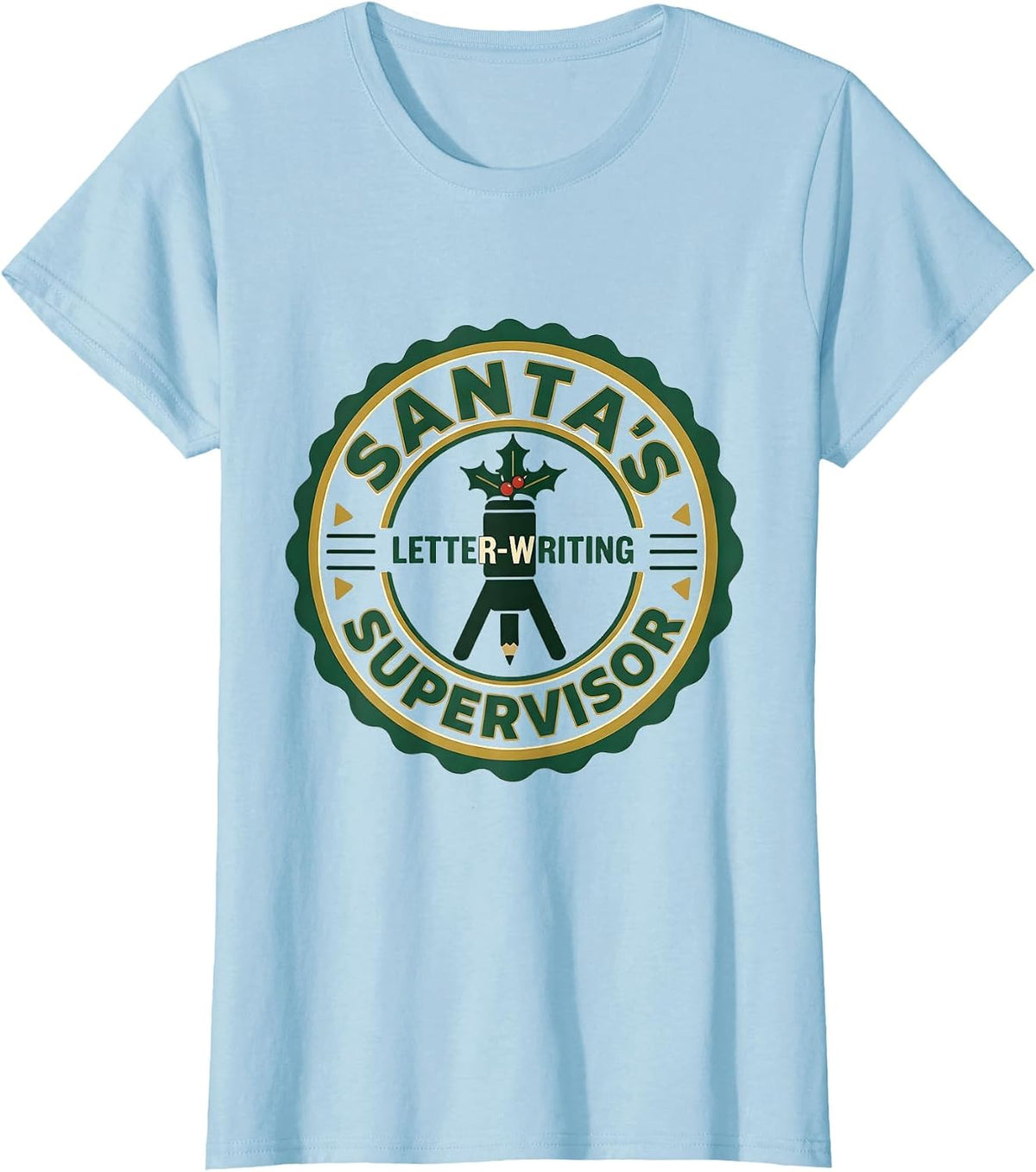 Santa's Letter-Writing Supervisor Occupational Therapy T-Shirt - Baby Blue