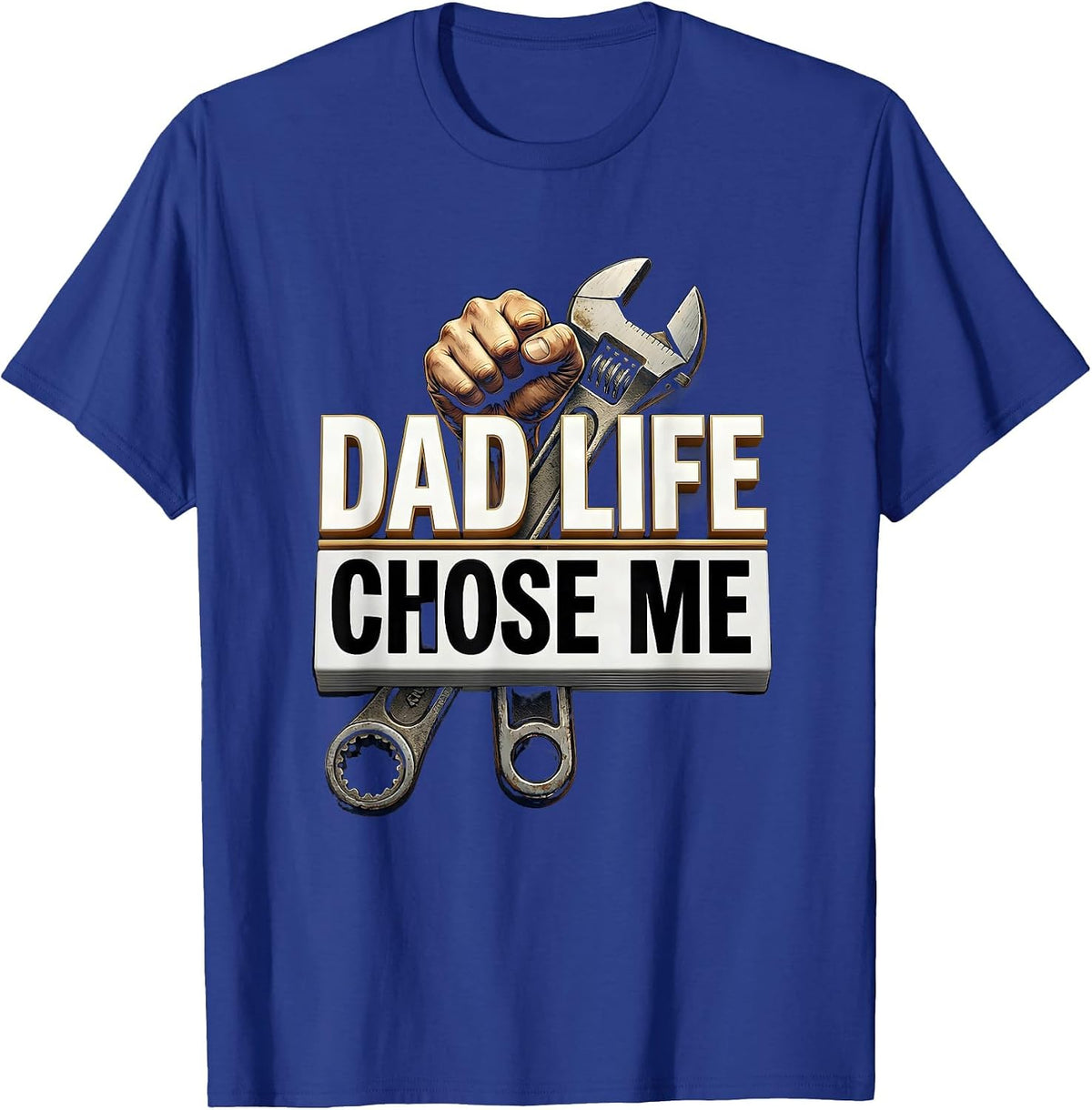 Men's Dad Life Chose Me Funny Father Design T-Shirt - Royal Blue