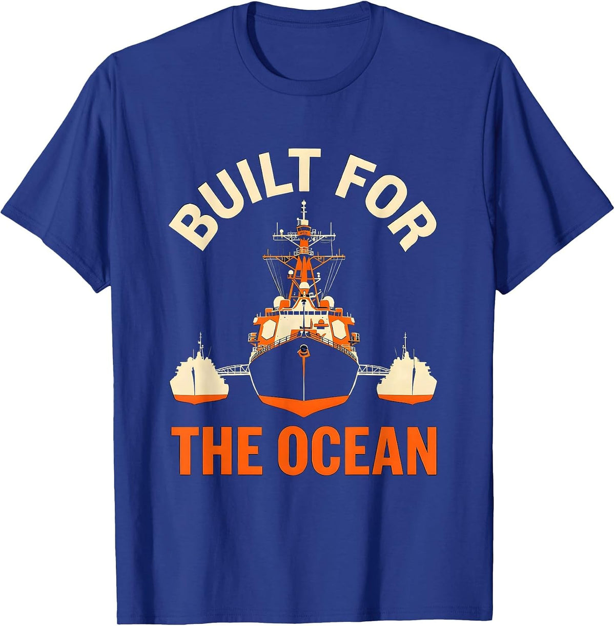 Built for the Ocean Navy Nautical Design T-Shirt - Royal Blue