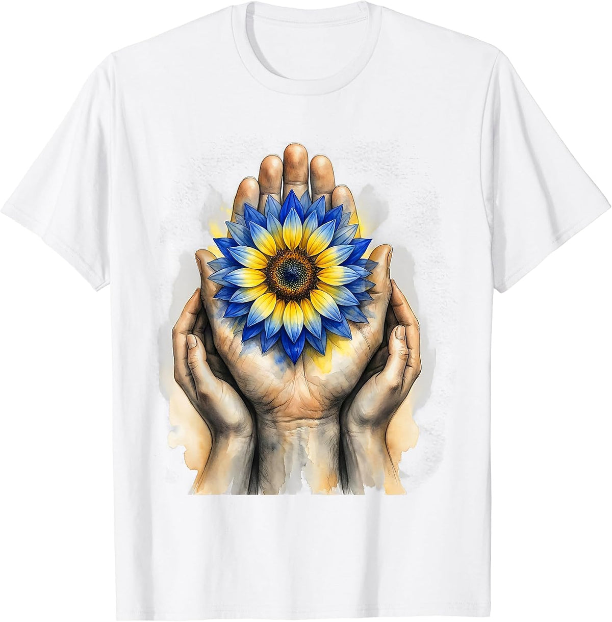 Men's Supporting Hands Down Syndrome Awareness Family Pride T-Shirt - White